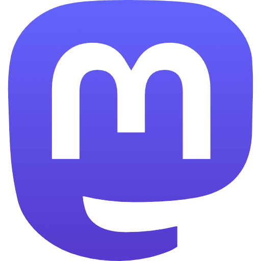 Blue Mastodon logo with a stylised white M on a rounded square background